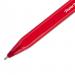 The image shows a pack of 50 red ballpoint pens from Newell Brands. Each pen has a 1.0mm tip and produces a smooth 0.7mm line, making it perfect for everyday writing tasks. The pens are from the InkJoy 100 line, known for their easy-glide ink and comfortable grip. They feature a sleek and modern design, with a transparent barrel that allows you to see the ink level. The pens are neatly arranged in the pack, with the Newell Brands logo prominently displayed. The vibrant red color adds a pop of color to the image, making the pens stand out.