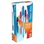 Paper Mate InkJoy 100 Ballpoint Pen 1.0mm Tip 0.7mm Line Blue/Brown/Green/Orange/Pink/Purple (Pack 12) 56078NR