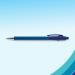 The image showcases a pack of sleek, retractable ballpoint pens from Newell Brands Paper Mate line. The pens are defined by their ultra-flexible grip, making for a comfortable writing experience. The 1.0mm tip creates clean, crisp lines in a bold blue color, with a 0.5mm line width. This particular pack includes 30 pens, with an additional 6 pens included as a bonus.