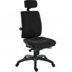 Teknik Office Ergo Plus Ergonomic Executive Operator Office Chair With Headrest and Apex Adjustable Arms Black - Certified For 24 Hour Use - 9700BLKR 56251TK