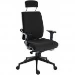 Teknik Office Ergo Plus Ergonomic Executive Operator Office Chair With Headrest and Ultra Base Black - Certified For 24 Hour Use - 9700BLKR520 56258TK