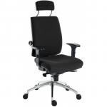 Teknik Office Ergo Plus Ergonomic Executive Operator Office Chair With Headrest and Premier Base Black - Certified For 24 Hour Use - 9700BLKR530 56279TK