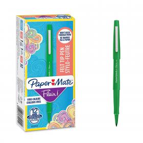 Paper Mate Flair Felt Tip Pens, Ultra Fine Point (0.4mm), Black, 12 Co