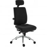 Teknik Office Ergo Plus Ergonomic Executive Operator Office Chair With Headrest and Apex Adjustable Arms and Premier Base Black - Certified For 24 Hou 56293TK
