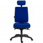 Teknik Office Ergo Plus Ergonomic Executive Operator Office Chair With Headrest and Comfort Adjustable Arms Blue - Certified For 24 Hour Use - 9700BLU