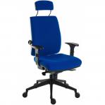 Teknik Office Ergo Plus Ergonomic Executive Operator Office Chair With Headrest and Ultra Base Blue - Certified For 24 Hour Use - 9700BLUR520 56321TK