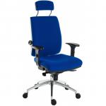 Teknik Office Ergo Plus Ergonomic Executive Operator Office Chair With Headrest and Premier Base Blue - Certified For 24 Hour Use - 9700BLUR530 56342TK