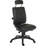 Teknik Office Ergo Plus Ergonomic Executive Operator PU Office Chair With Headrest Black - Certified For 24 Hour Use - 9700PUR510 56363TK