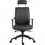 Teknik Office Ergo Plus Ergonomic Executive Operator PU Office Chair With Headrest and Ultra Base Black - Certified For 24 Hour Use - 9700PUR520 56384TK