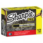 Sharpie Pro Metal Barrel Permanent Marker Bullet Tip 1.0mm Line Black (Pack 12) - S0945720 56393NR