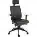 Teknik Office Ergo Plus Ergonomic Executive Operator PU Office Chair With Headrest and Apex Adjustable Arms and Ultra Base Black - Certified For 24 Ho 56398TK