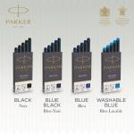 This image features a pack of five Parker Quink Ink Refill Cartridges in Royal Blue from Newell Brands. The cartridges are specifically designed for use in fountain pens, providing a smooth and vibrant writing experience. The packaging is sleek and professional, with the brands logo prominently displayed.