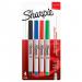 Sharpie Permanent Marker Ultra Fine Tip 0.6mm Line Assorted Standard Colours (Pack 4) - 1985879 56729NR