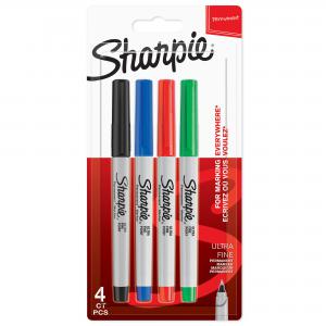 Sharpie Permanent Marker Ultra Fine Tip 0.6mm Line Assorted Standard