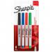 Sharpie Permanent Marker Ultra Fine Tip 0.6mm Line Assorted Standard Colours (Pack 4) - 1985879 56729NR