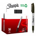 Sharpie Permanent Marker Fine Tip 0.9mm Line Black (Pack 36) - 2025040 56897NR