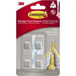 3M Command Small Stainless Steel Metal Hooks With Command Adhesive Strips (Pack 4) - 7100191582 57084MM