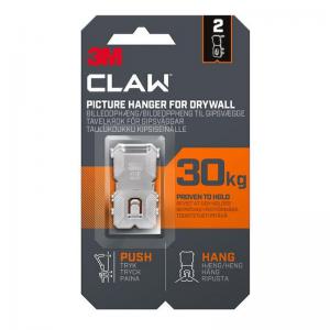 3M CLAW Picture Hanger For Plasterboard Stainless Steel Holds Up To