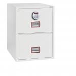 Phoenix Vertical Fire File 2 Drawer Filing Cabinet Elecronic Lock White FS2252E 57807PH