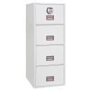 Phoenix Vertical Fire File 4 Drawer Filing Cabinet Electronic Lock White FS2254E 57814PH