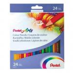 Pentel Arts Colouring Pencils Assorted Colours (Pack 24) - CB8-24U 58386PE