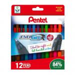 Pentel EnerGel X Tip Width 0.7mm Line Width 0.35mm Assorted Colours in Cardboard Wallet (Pack 12) - YBL10712-M 58519PE