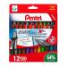 Pentel Energel XM Retractable Gel Pen Tip width 0.7mm Line Width 0.35mm Assorted Colour (Pack 12) - YBL7712-M 58533PE