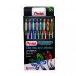 Pentel Hybrid DualMetallic 1.0mm Gel Pen 8-piece Cardboard Fantasy Assorted Colours (Pack 8) - YK110DM8-M 58547PE