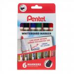 Pentel Everyday Whiteboard Marker 6-piece Cardboard Wallet Assorted Colours (Pack 6) - YMW856-M 58582PE