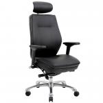 Domino Black Bonded Leather Chair with Headrest PO000065 58587DY