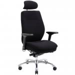 Domino Black Fabric Chair with Headrest PO000066 58594DY