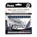 Pentel Arts Pointliner 11 Size Tips plus 2.0mm & 0.3mm Caligraphy Pens in Black & 0.5mm in Grey Sepia and Sanguine Ink (Pack 14) - YS20P-14 58596PE