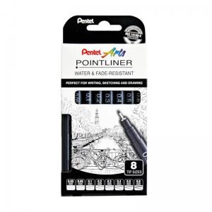 Pentel Arts Pointliner Assorted Size Tips - 0.03mm 0.05mm 0.1mm 0.2mm