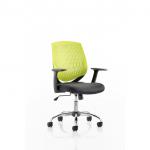 Dura Medium Back Task Operator Office Chair With Arms Green BackBlack Airmesh Seat - OP000016 58622DY