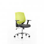 Dura Medium Back Task Operator Office Chair With Arms Green Back/Black Airmesh Seat - OP000016 58622DY