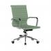 Nautilus Designs Aura Contemporary Medium Back Fabric Executive Office Chair With Fixed Arms and Chrome Base Green - BCF8003GN 58659NA