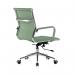 Nautilus Designs Aura Contemporary Medium Back Fabric Executive Office Chair With Fixed Arms and Chrome Base Green - BCF8003GN 58659NA