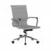 Nautilus Designs Aura Contemporary Medium Back Fabric Executive Office Chair With Fixed Arms and Chrome Base Grey - BCF8003GY 58673NA