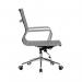 Nautilus Designs Aura Contemporary Medium Back Fabric Executive Office Chair With Fixed Arms and Chrome Base Grey - BCF8003GY 58673NA