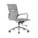 Nautilus Designs Aura Contemporary Medium Back Fabric Executive Office Chair With Fixed Arms and Chrome Base Grey - BCF8003GY 58673NA