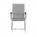 Nautilus Designs Aura Contemporary Medium Back Fabric Executive Cantilever Visitor Chair With Fixed Arms and Chrome Base Grey - BCF8003AVGY 58680NA