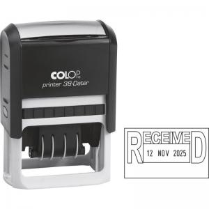 COLOP Printer 38 Self-inking Date and Message Stamp RECEIVED with 4mm