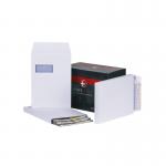 Plus Fabric Pocket Gusset Envelope C4 Peel and Seal Window Power-Tac 25mm Gusset 120gsm White (Pack 100) - C27566 58927BG