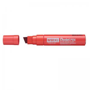 Pentel N50XL Permanent Marker Jumbo Chisel Tip 17mm Line Red Pack 6 -