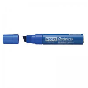 Pentel N50XL Permanent Marker Jumbo Chisel Tip 17mm Line Blue Pack 6 -