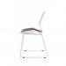 Dynamic Florence Sled Visitor Chair With White Frame and Grey Fabric Seat - BR000308 59373DY