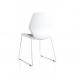 Dynamic Florence Sled Visitor Chair With White Frame and Grey Fabric Seat - BR000308 59373DY