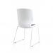 Dynamic Florence Sled Visitor Chair With White Frame and Grey Fabric Seat - BR000308 59373DY