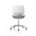 Dynamic Florence Task Office Chair 5 Star Chrome Base With White Frame and Grey Fabric Seat - BR000312 59380DY