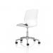 Dynamic Florence Task Office Chair 5 Star Chrome Base With White Frame and Grey Fabric Seat - BR000312 59380DY